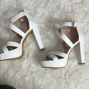 Elegant White High Heel Sandals